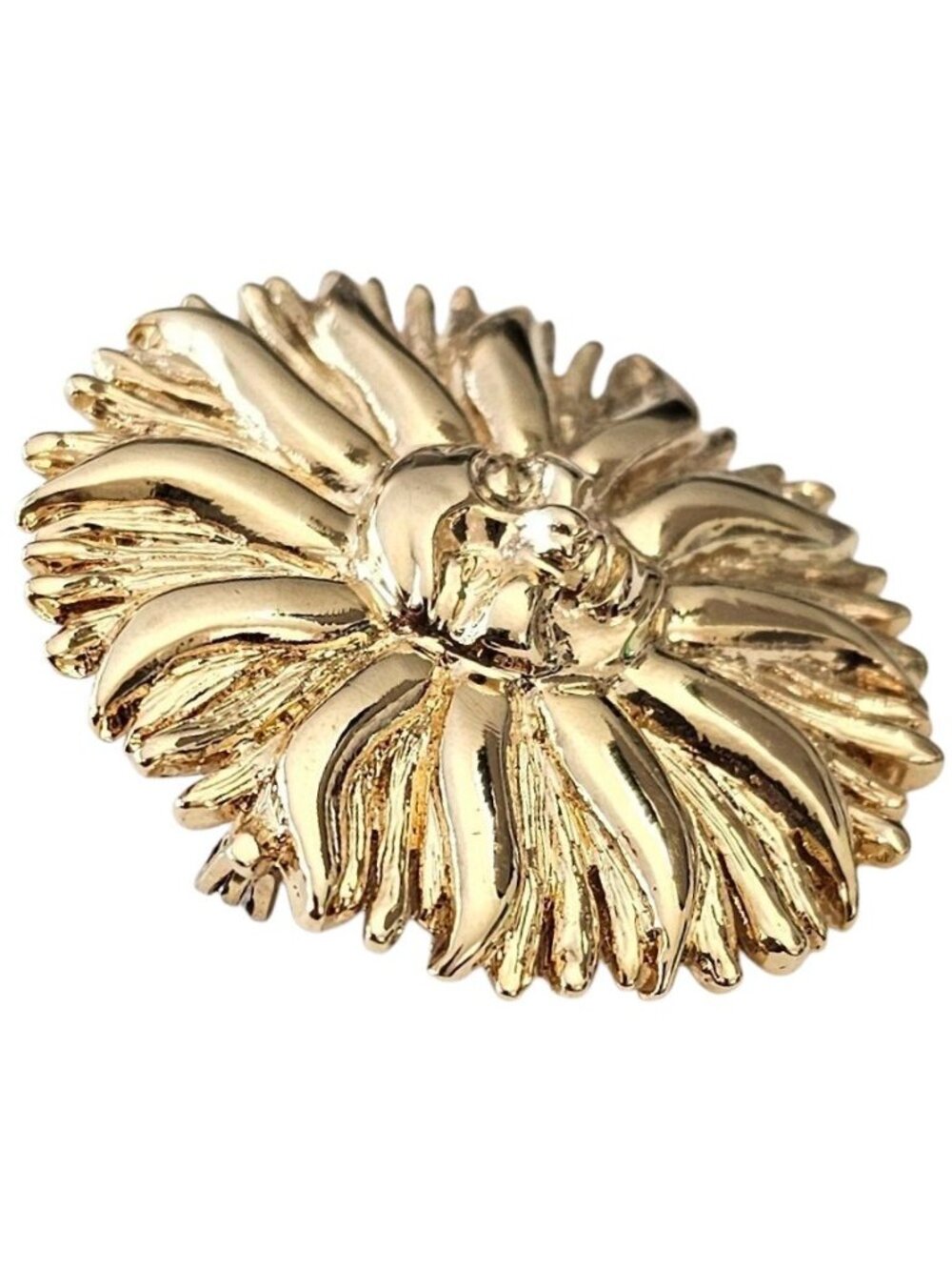 St. John Gold Tone Sun Brooch Signed, J68 - Picture 4 of 7